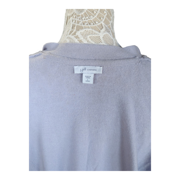 J. Jill 100% Cashmere Lilac Button Cardigan L Petite - Picture 9 of 10